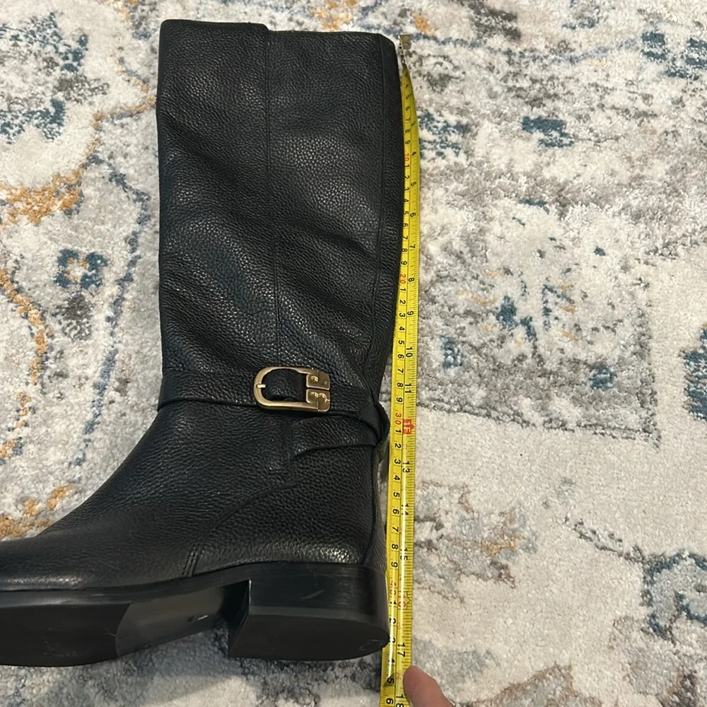 Tory Burch Brooke High Boots Leather Black 6 English Countryside Dark Academia